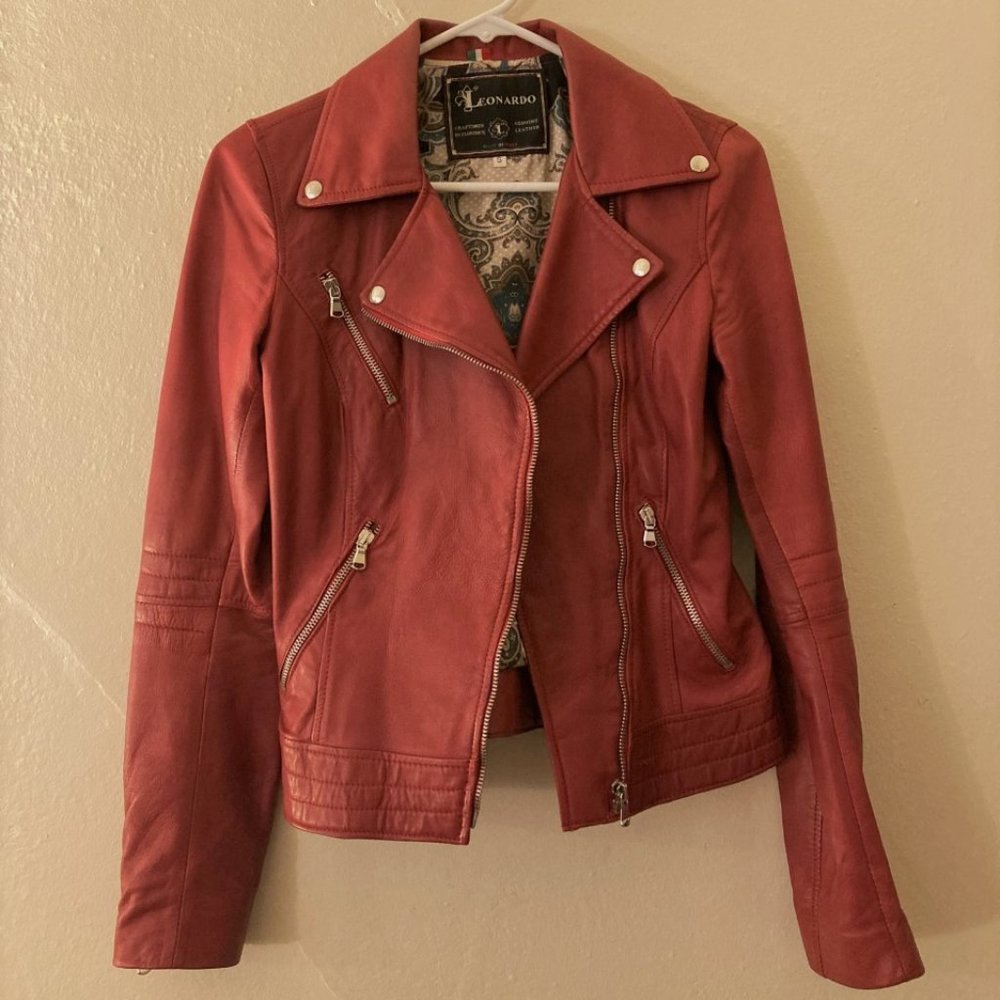 Red Italian Leather Jacket